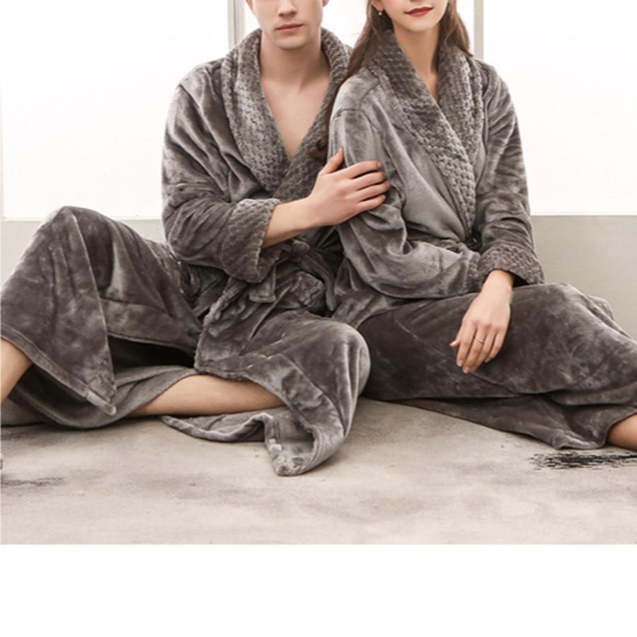 OCFPXFBV Womens/Mens Long Fleece Robe Plush Soft Fluffy Shawl Co 並行輸入品｜lucky39｜09