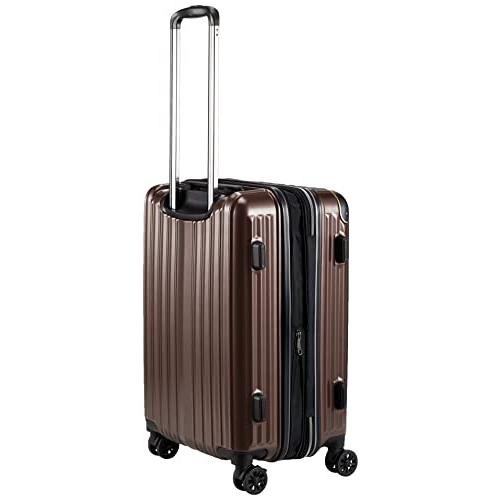 [ワイズリー]　スーツケース　超軽量　ショック吸収・ストッパー機能双輪キャスター　抗菌防臭　TSAロック　マチ拡張　cm　ブラウン　約52〜58L