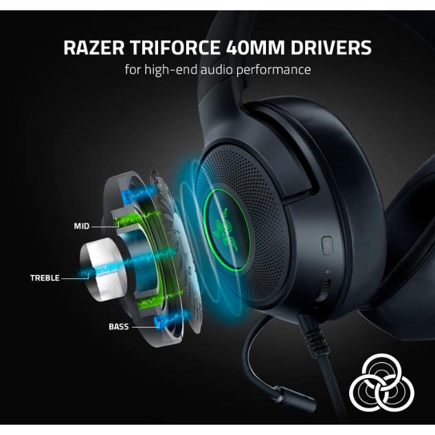 Razer Kraken V3 X USB ゲーミングヘッドセット 7.1chサラウンド 軽量