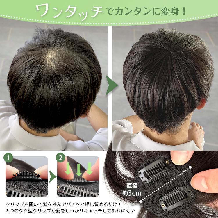 前髪ウィッグ 部分ウィッグ 頭頂部 ヘアピース 自然 薄毛 白髪 頭頂部