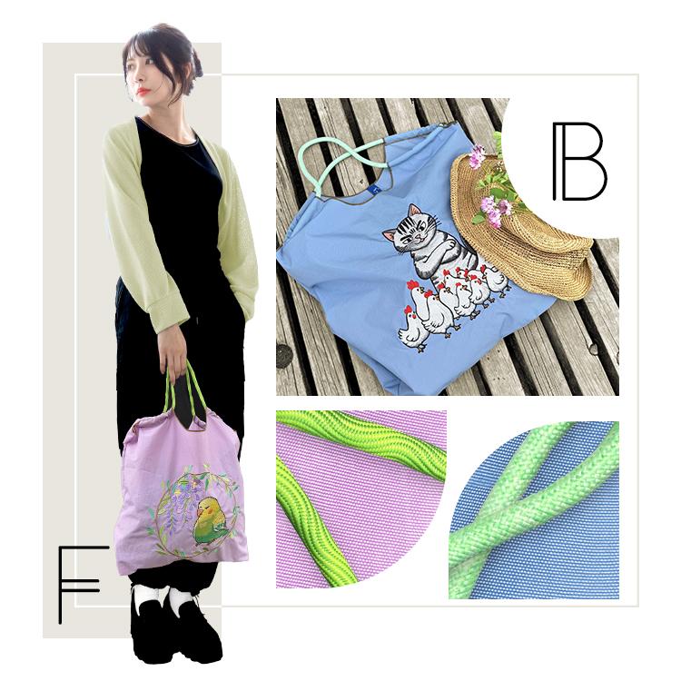 トートバッグ 刺繍 エコバッグ 刺繍バッグ ショッピングバッグ