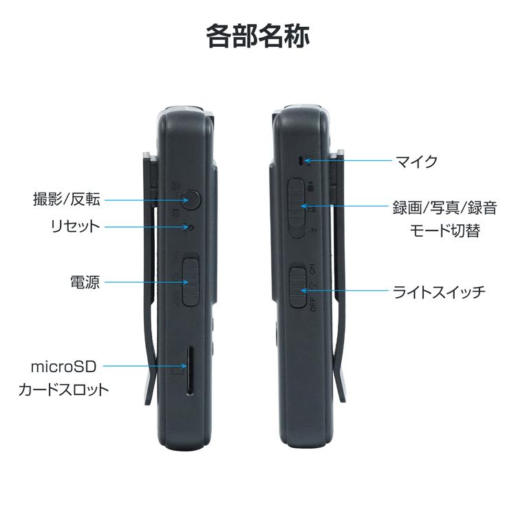 ミニカメラ 小型 ビデオカメラ マグネット クリップ 防犯カメラ