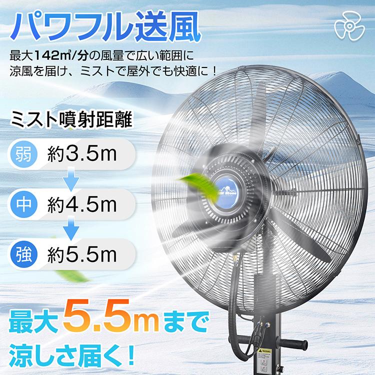 ミスト扇風機 業務用 大型 工場扇 扇風機 パワフル送風 冷風扇 大容量