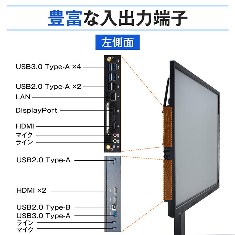 電子黒板 55インチ ディスプレイ モニター マルチタッチ ホワイト