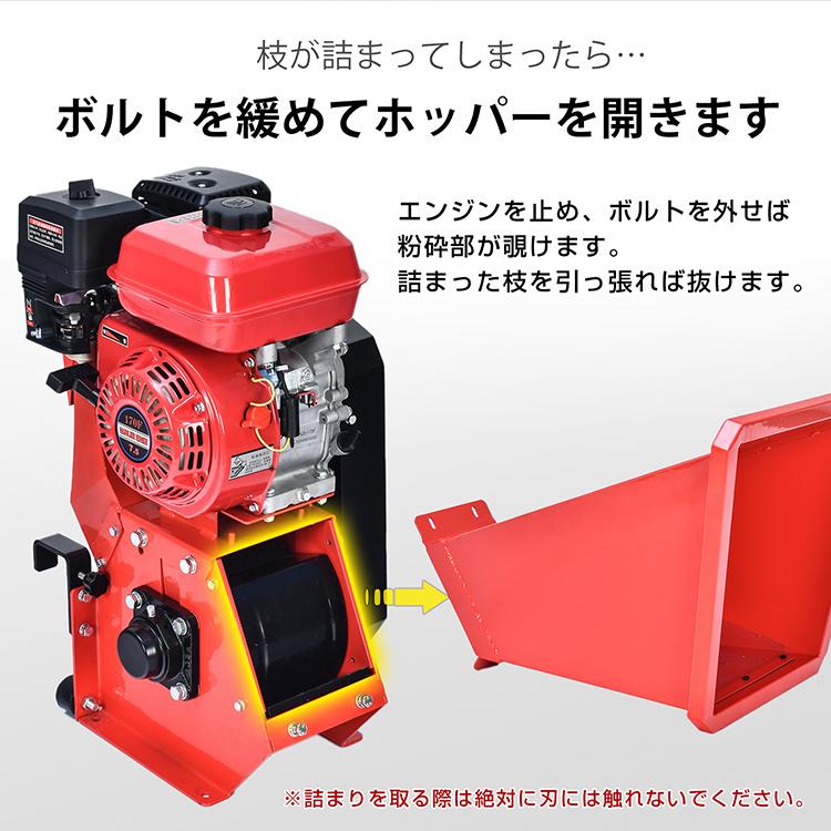 粉砕機 エンジン式 最大粉砕径60mm 7.5馬力 ガソリン 4サイクル