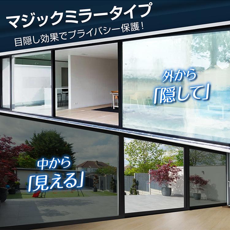 ガラスフィルム 60cm×200cm 静電気吸着 遮熱 UVカット マジックミラー