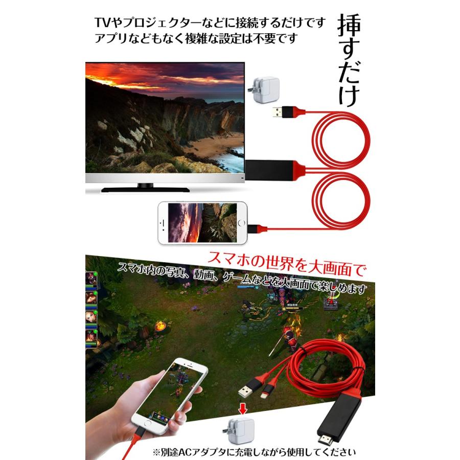 Hdmi変換アダプタ Lightning Hdmi Iphone Ipad 対応 ライトニングケーブル スマホ 高解像度 ゲーム カーナビ 画像 動画 Tv Mb076 Mb076 Lucky9 通販 Yahoo ショッピング