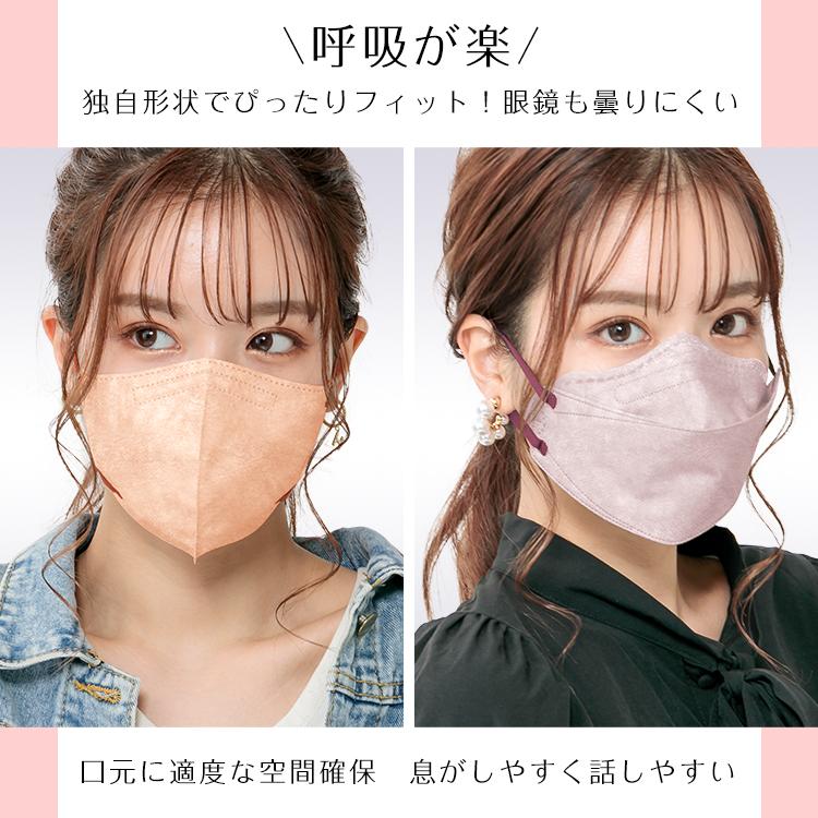 小顔マスク 3D 3D立体マスク バイカラー マスク 40枚 小さめ 血色