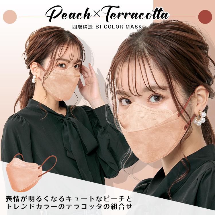 小顔マスク 3D 3D立体マスク バイカラー マスク 20枚 小さめ 血色