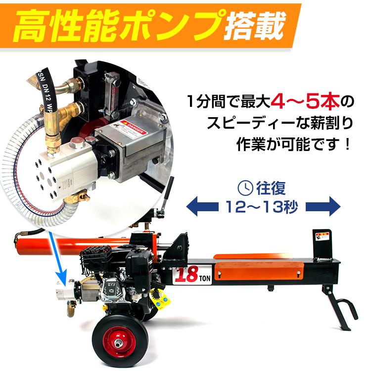 油圧式薪割り機 エンジン式 油圧 18t 6.5馬力 カッター 保護 油圧式薪割り機 エンジン式 油圧 18t 6.5馬力 カッター 保護