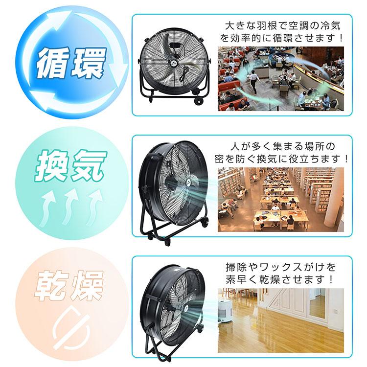 扇風機 業務用 大型 工業扇 工業用扇風機 56cm 3枚羽根 床置き 大型