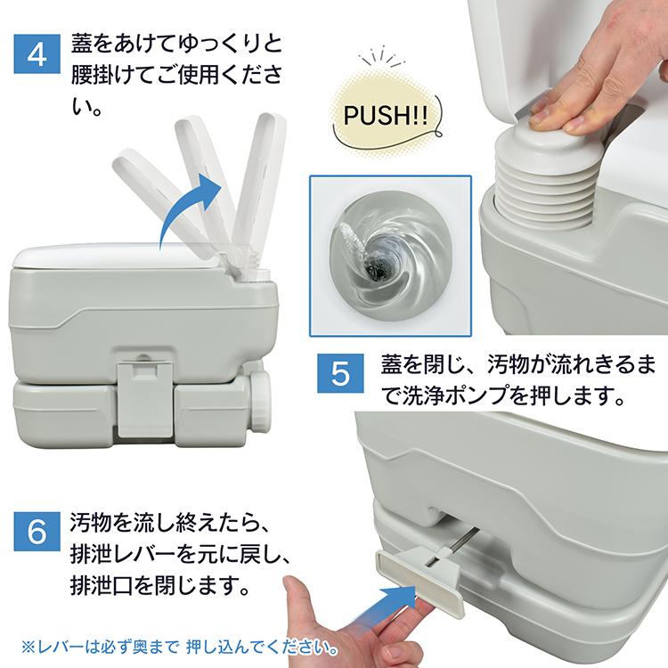 ポータブル水洗トイレ•簡易トイレ[未使用] ポータブル水洗トイレ 簡易トイレ 防災士監修 水洗 水洗式 ポータブル