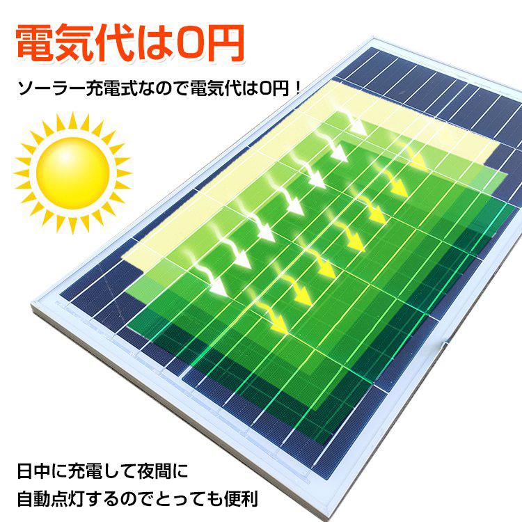 外灯 LED ソーラー ライト 街灯 ガーデンライト 駐車場 防犯 投光器 