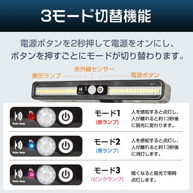 センサーライト ソーラー クリップ式 角度調整可能 大容量バッテリー