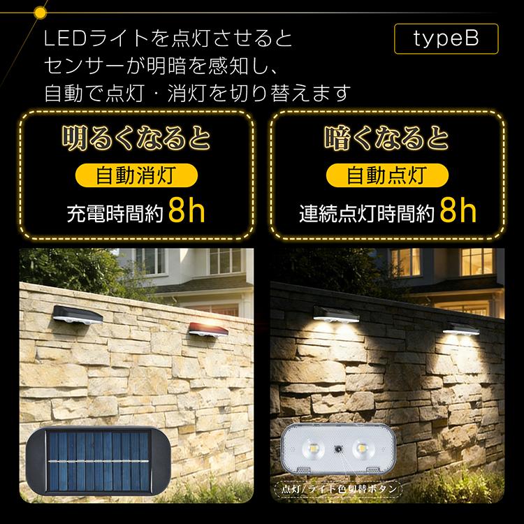 ガーデンライト 4個セット ソーラーライト フェンスライト LED 自動