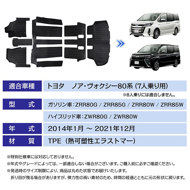 ヴォクシー  80マイナーチェンジ後　7人乗りガソリン用　マット ヴォクシー 80系(7人乗/ガソリン車)MC後 フロアマット カーマット