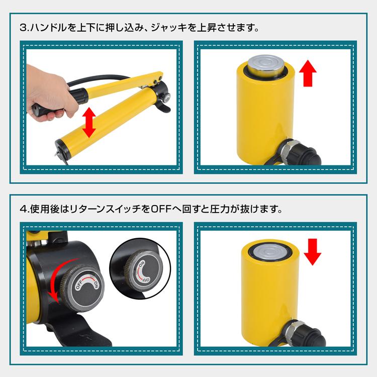 ジャッキ 10t 油圧ジャッキ 小型 短型ジャッキ 隙間ジャッキ 芯出し