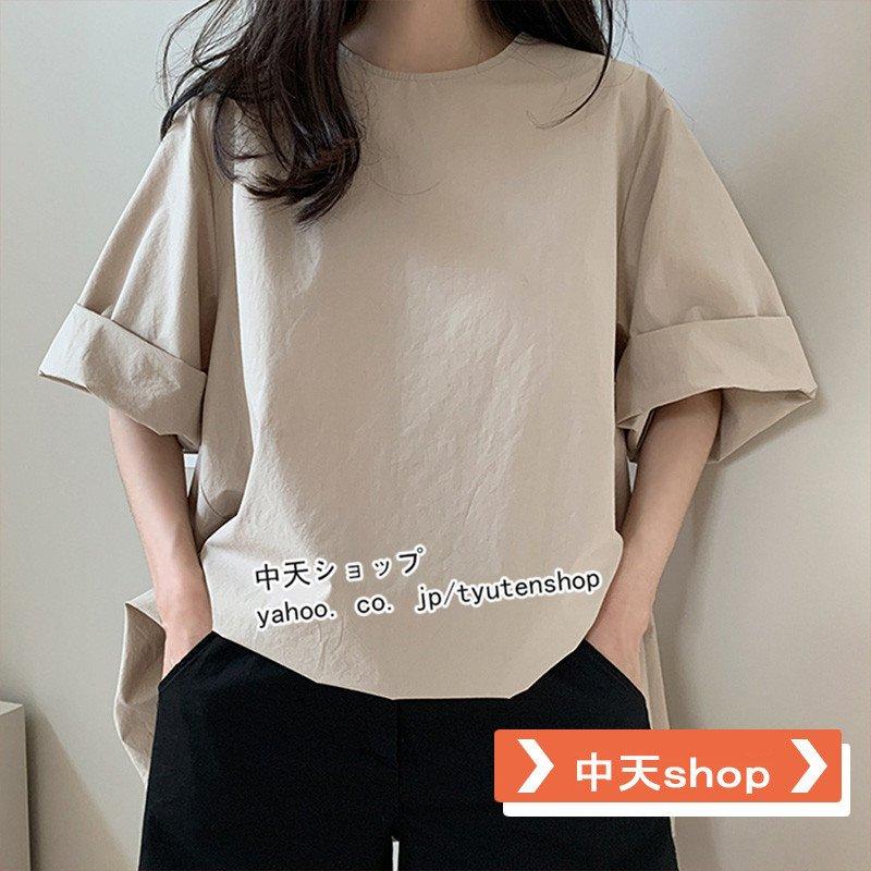 ブラウス レディースブラウス半袖シャツ 綿麻丸首tシャツ カジュアル 通勤 お出かけ 30代40代50代 夏秋コーデ ブラウスレディースおしゃれシンプル カーキ :lck8182042744:luckybasket 通販 OZOCバックリボンブラウス白