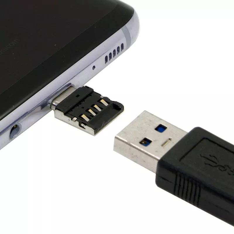 超小型 OTG変換アダプタ 2個セット  USB TypeA メス Type-C オス USB 2.0｜luckydou12｜06