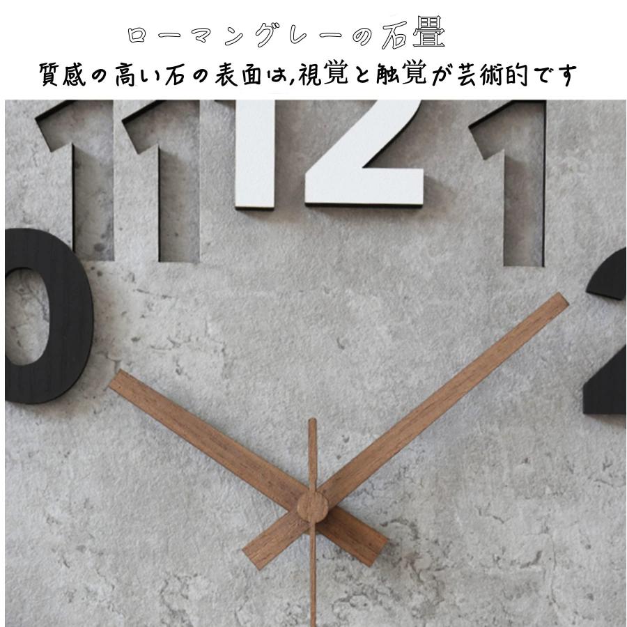 壁掛け時計  掛け時計 連続秒針 静音 円形 枠なし 薄い  時計 見やすい 石目パネル 大きいサイズ アナログ  オフィス 書斎 おしゃれインテリア 新築引っ越し祝い｜luckyfashionstore｜12