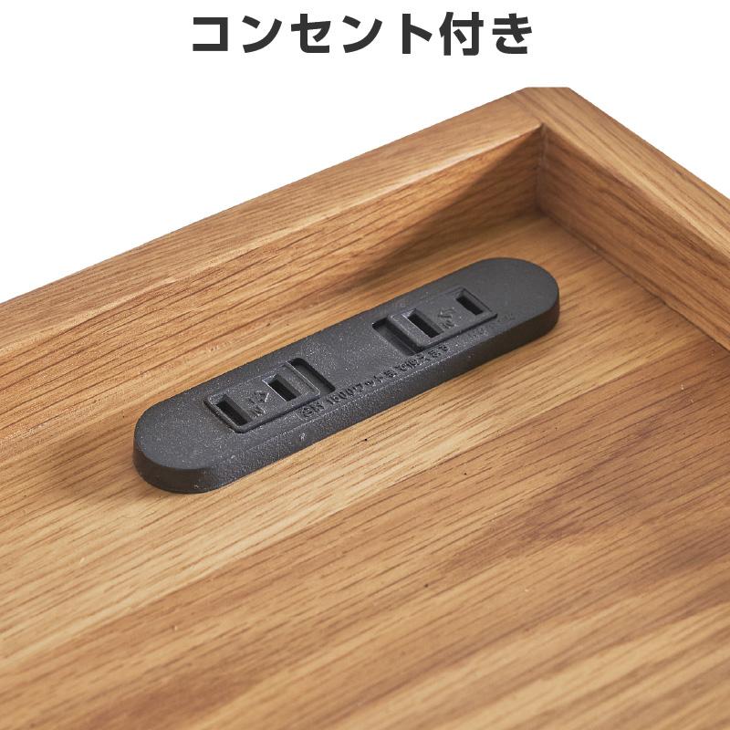 デスク＋ワゴンセット デスク 天然木 オーク突板 ラバーウッド