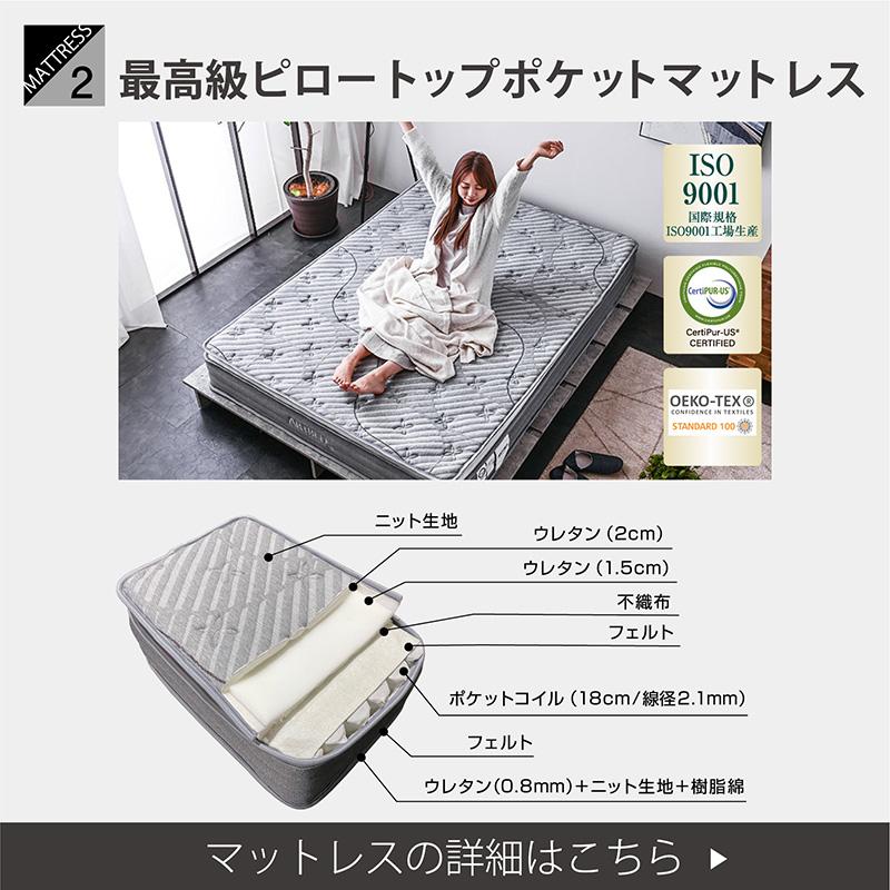 ARTTOWN 限定30台プライス 高品質 ベッド セミダブルベッド 収納付き