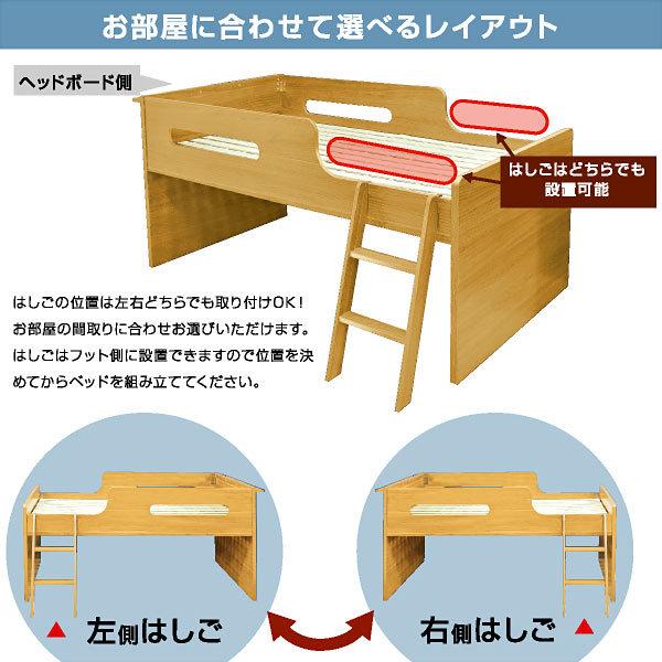 ロフトベッド ロータイプ 子供 木製 最安挑戦 高さ95 宮付き 棚付き コンセント すのこベッド 大人 用 白 ドローン フレームのみ -ART｜luckykagu｜10