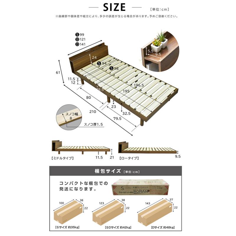 最安値に挑戦 ベッド ダブルベッド ベッドフレーム すのこベッド ベット LED照明 宮付き 高さ 調節 コンセント付 木製 ローベッド ロマン (ベッドフレーム単品)｜luckykagu｜22