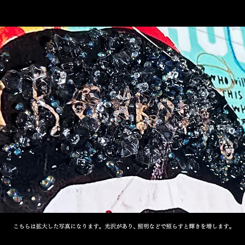 水晶パネル アートパネル 60×80cm ポップアート バンクシー 金フレーム