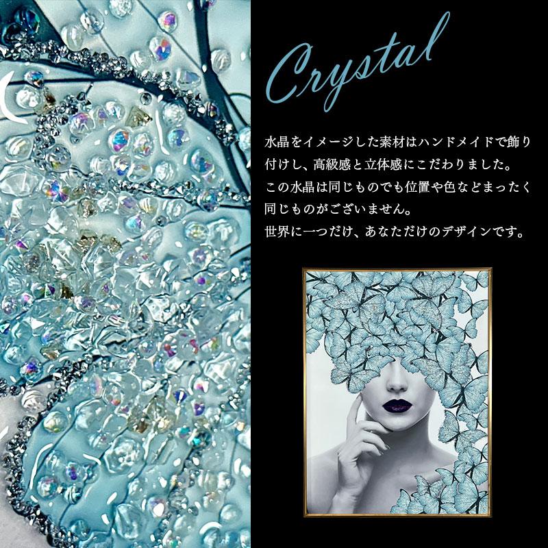 水晶パネル アートパネル 水晶絵 60×80cm 金フレーム付き 女性