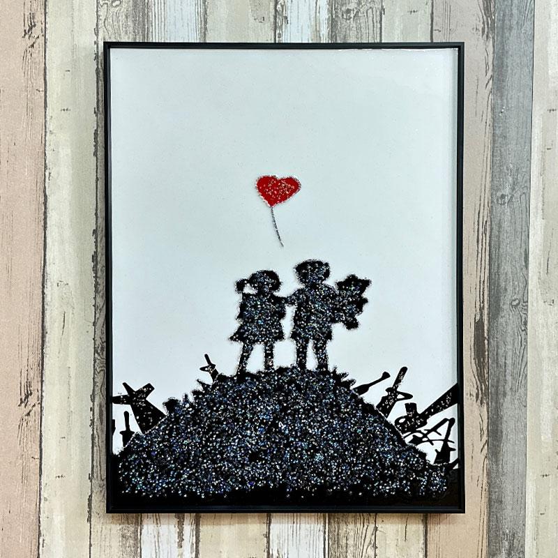 水晶絵　アートパネル　バンクシー　Kids on Guns　壁掛け　絵　絵画 水晶絵 アートパネル バンクシー Kids on Guns 壁掛け 絵 絵画