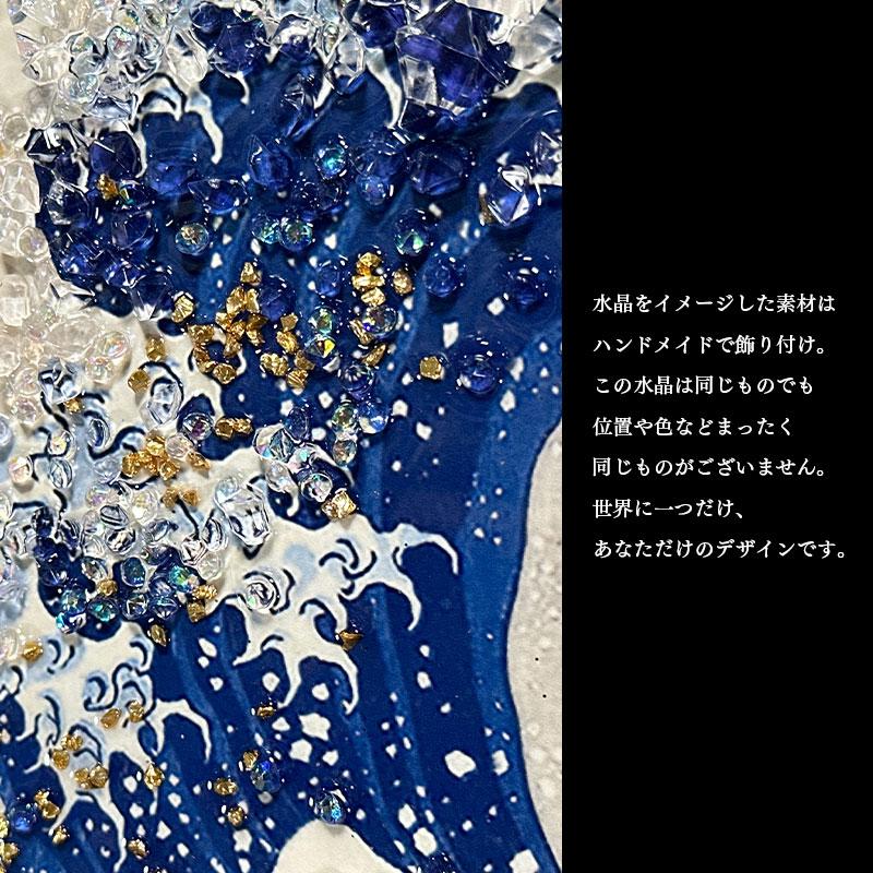 水晶パネル アートパネル 42×52cm 名画 神奈川沖浪裏 フレーム付き クリスタル 絵 イラスト おしゃれ 高級感 KH2121_4
