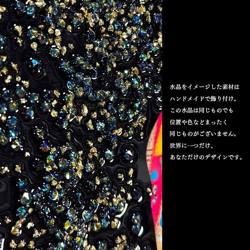 水晶パネル アートパネル 80×80cm ポップアート バンクシー 金フレーム