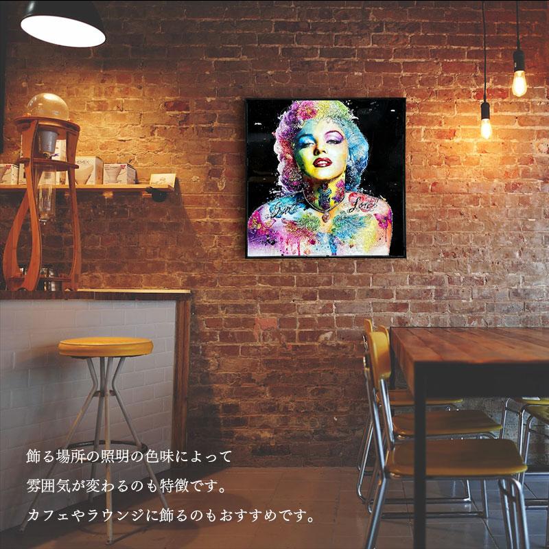 水晶パネル アートパネル 60×60cm ポップアート 黒フレーム付き
