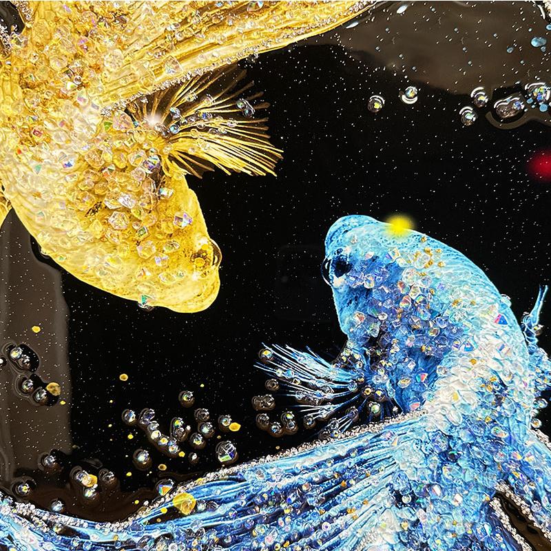 水晶パネル アートパネル 60×80cm 開運画 金フレーム付き 水晶パネル アートパネル 60×80cm 開運画 金フレーム付き