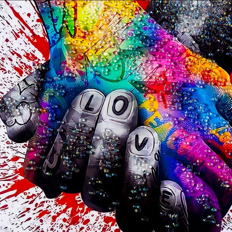 水晶パネル アートパネル 40×50cm 50×40cm ポップアート 黒フレーム