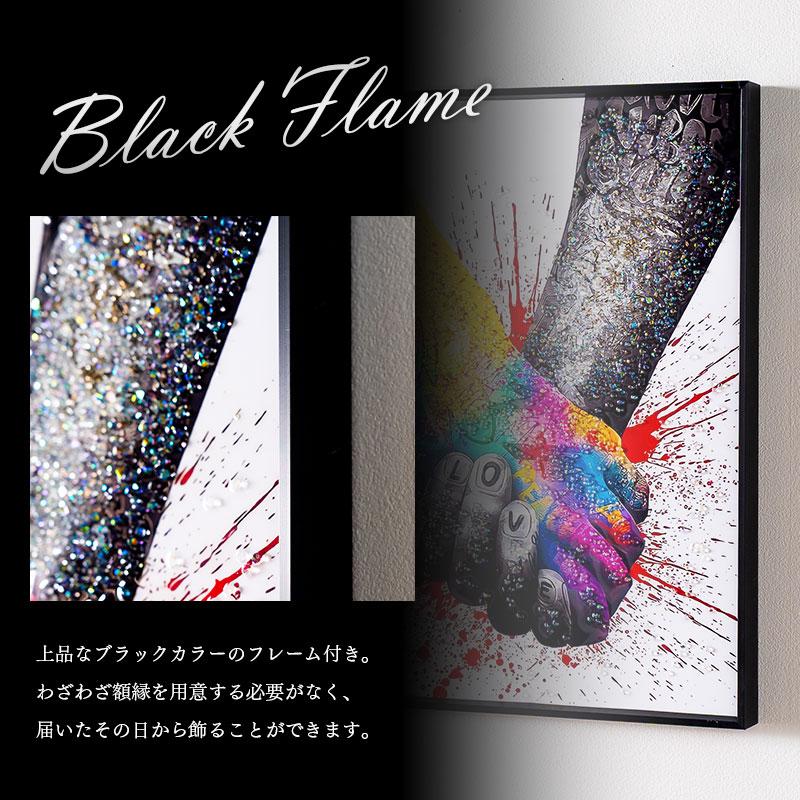 水晶パネル アートパネル 40×50cm 50×40cm ポップアート 黒フレーム