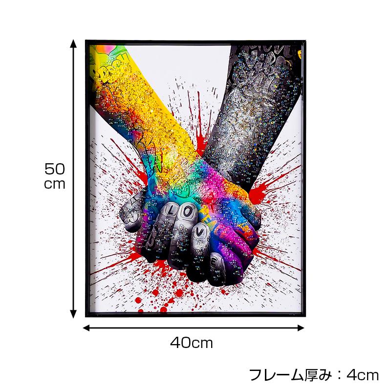 水晶パネル アートパネル 40×50cm 50×40cm ポップアート 黒フレーム