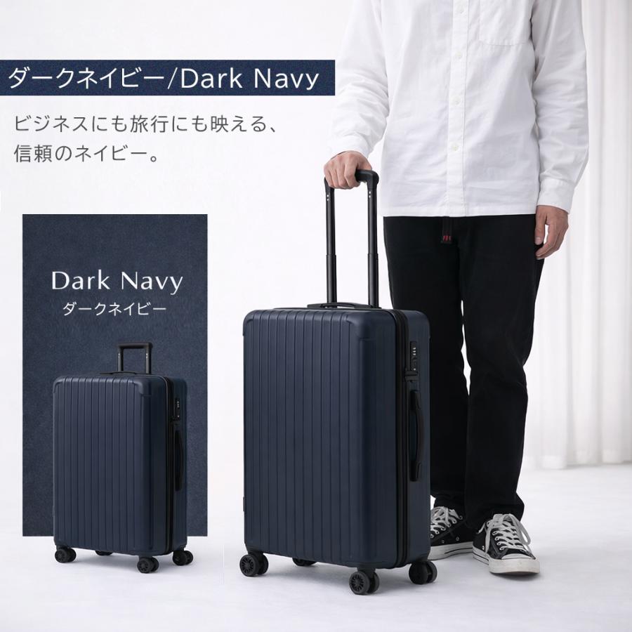 Lサイズ新品未使用TSAロック付スーツケース　ネイビー100L軽量5−7泊 FANCY WONDERLAND 2個セット スーツケース s lサイズ 軽量 キャリー
