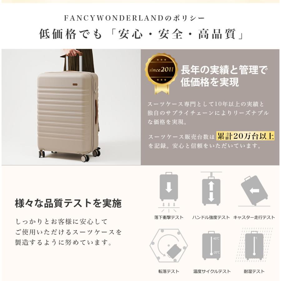 FANCY WONDERLAND 3点セット スーツケース s m l 拡張 軽量 キャリー