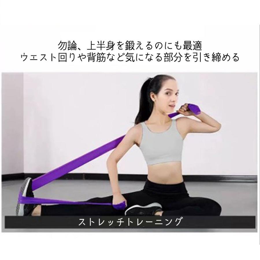 エクササイズバンド トレーニングチューブ フィットネスチューブ ゴムバンド ヨガバンド 強度別5本セット 自宅トレーニング|luckypanda|07