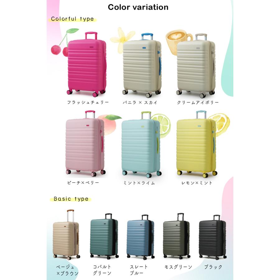 FANCY WONDERLAND スーツケース m 拡張 軽量 キャリーケース mサイズ