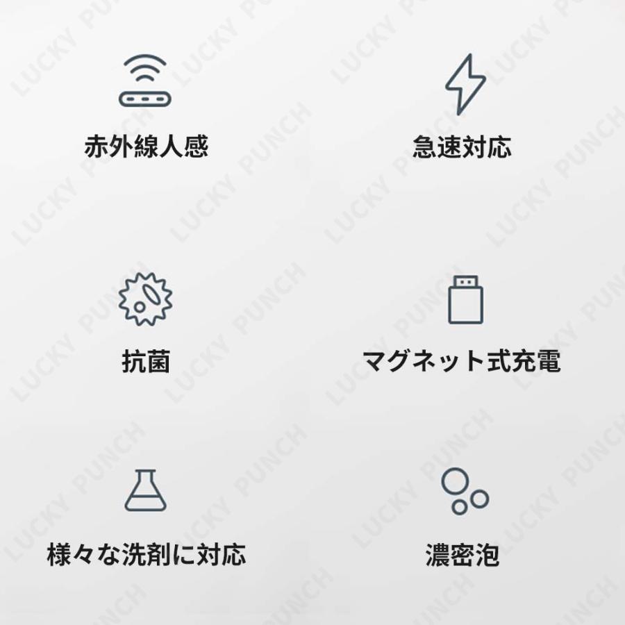 ソープディスペンサー 壁掛け ハンドソープディスペンサー 残量表示 気温感知 濃密泡 防水 自動噴射 手洗い アルコール ウィルス対策 【正規品・1年保証】｜luckypunch｜05