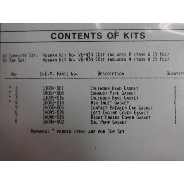 ベスラ製 SS400 ＫＨ400 S-3系OHガスケットキット　＃608-656(1)”　R7.12 |  | 02
