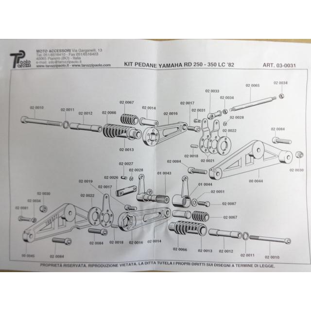 RZ250,RZ350系用 タロッティ バックステップ アルミ可倒式19