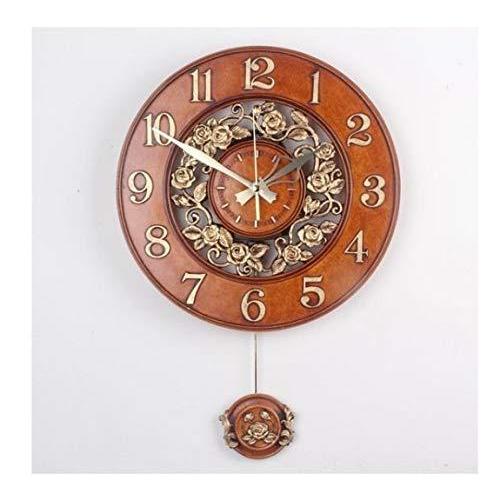 ベイリーローズ振り子時計 ブラウン 34cm 壁掛け時計 おしゃれ 電波時計 電波時計 掛け時計 ベイリーローズアンティーク掛け時計 振り子