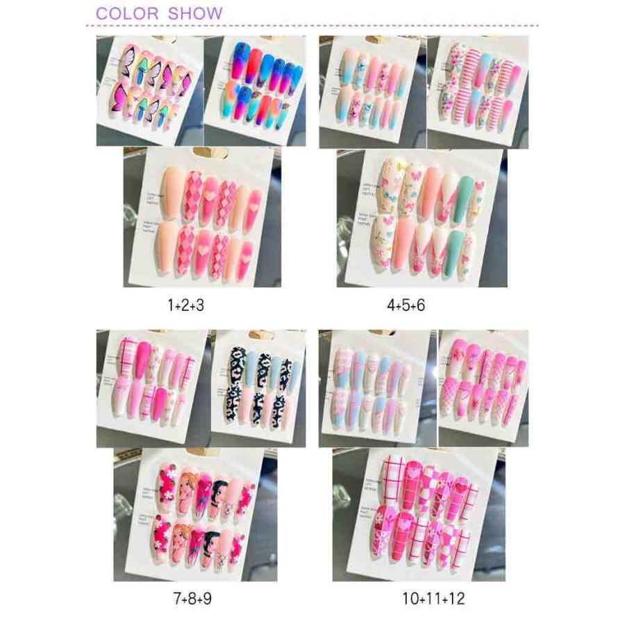 Angelic　Prettyネイルシール 　3セット おまけ　ネイルチップ お得な3点セット！ネイルチップ 36枚入り ジェルネイルシール 付け爪
