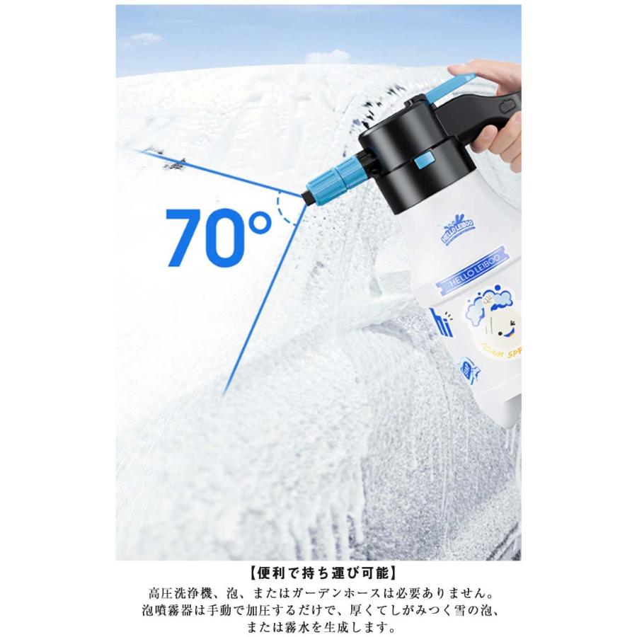 コードレス泡スプレー 高圧対応 電動フォームガン 洗車 充電式 1.5L USB充電 クリーナー 電動 泡 スプレー コードレス フォームガン