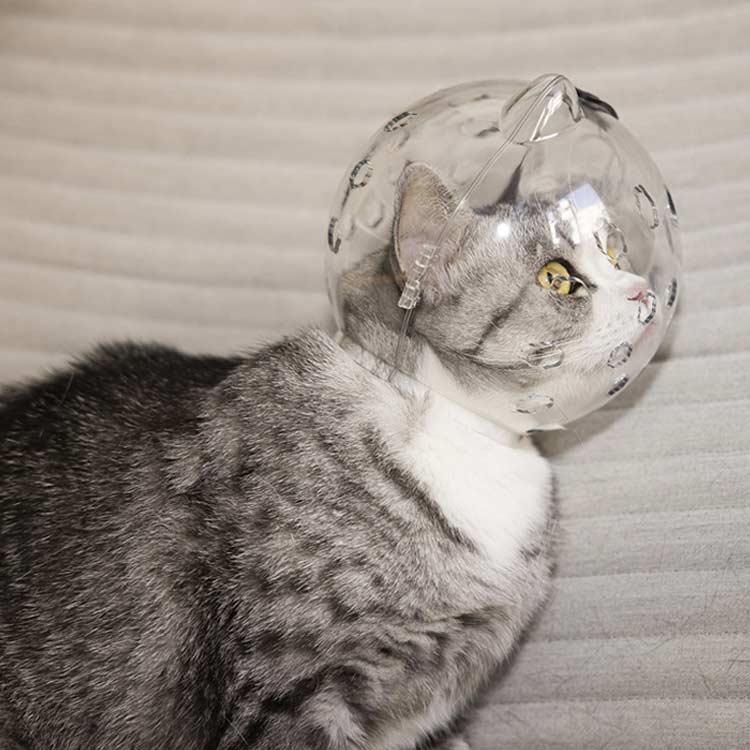 猫用マスク 透明 通気性 ペットマスク 宇宙ヘッドギア口輪 爪切り補助