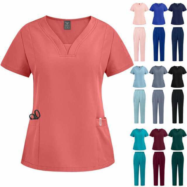 男女兼用 医師 医療用 上下セット vネック 手術着 スクラブ 看護